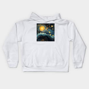 Van Gogh Starry Night Outer Space Pattern 18 Kids Hoodie